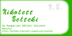 nikolett belteki business card